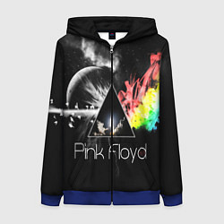 Толстовка на молнии женская PINK FLOYD, цвет: 3D-синий