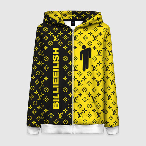 Женская толстовка на молнии BILLIE EILISH x LV Yellow / 3D-Белый – фото 1