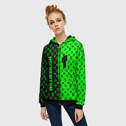 Толстовка на молнии женская BILLIE EILISH x LV Green, цвет: 3D-черный — фото 2