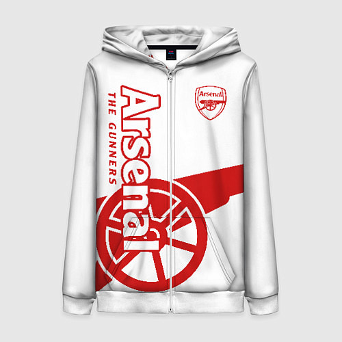 Женская толстовка на молнии Arsenal / 3D-Белый – фото 1