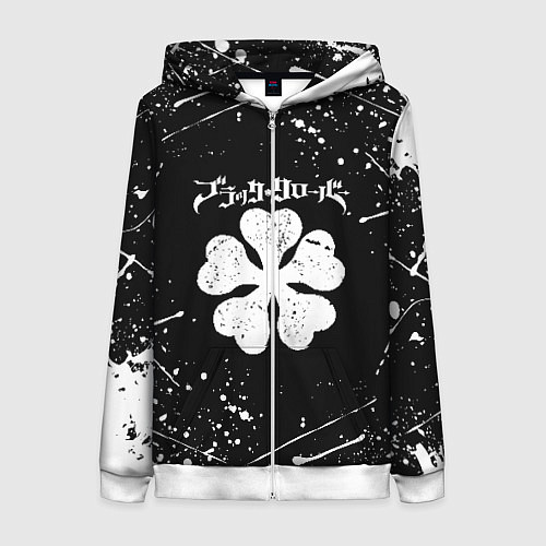 Женская толстовка на молнии ЧЁРНЫЙ КЛЕВЕР / 3D-Белый – фото 1