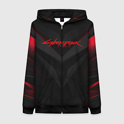 Толстовка на молнии женская CYBERPUNK 2077, цвет: 3D-черный