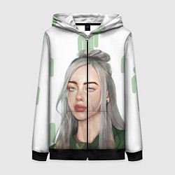 Толстовка на молнии женская Billie Eilish, цвет: 3D-черный