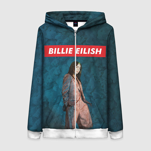 Женская толстовка на молнии BILLIE EILISH / 3D-Белый – фото 1