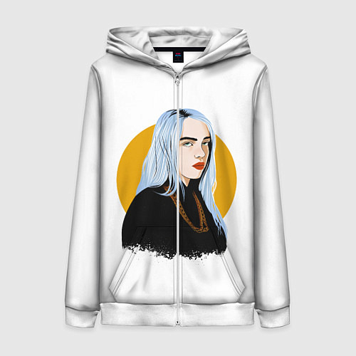 Женская толстовка на молнии Billie Eilish / 3D-Белый – фото 1