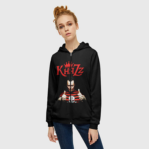 Женская толстовка на молнии Князь / 3D-Черный – фото 3