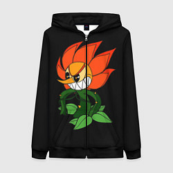 Женская толстовка на молнии Cuphead - Кэгни Гвоздика