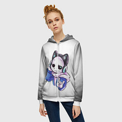 Толстовка на молнии женская UNDERTALE, цвет: 3D-белый — фото 2