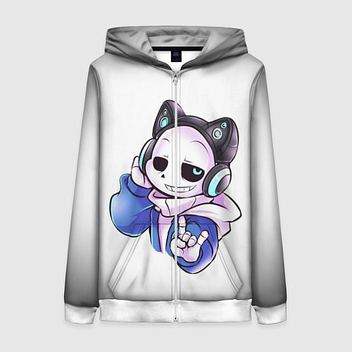 Женская толстовка на молнии UNDERTALE / 3D-Белый – фото 1