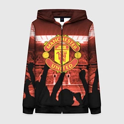 Толстовка на молнии женская Manchester United, цвет: 3D-черный