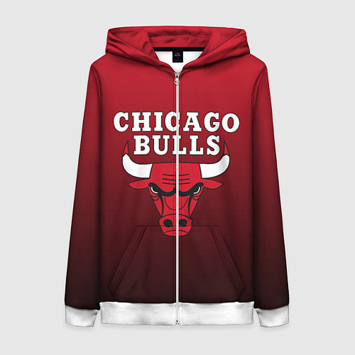 Женская толстовка на молнии CHICAGO BULLS / 3D-Белый – фото 1