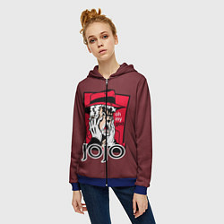 Толстовка на молнии женская Приключения ДжоДжо, цвет: 3D-синий — фото 2