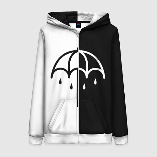Женская толстовка на молнии BRING ME THE HORIZON / 3D-Белый – фото 1