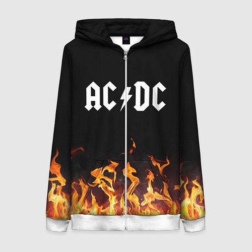 Женская толстовка на молнии AC DC / 3D-Белый – фото 1