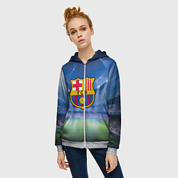 Толстовка на молнии женская FC Barcelona, цвет: 3D-меланж — фото 2