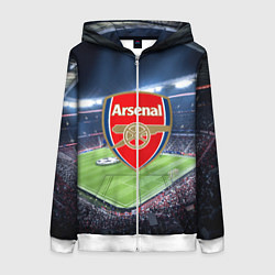 Толстовка на молнии женская FC Arsenal, цвет: 3D-белый