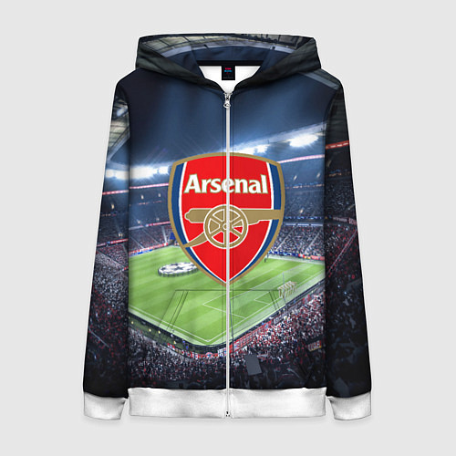 Женская толстовка на молнии FC Arsenal / 3D-Белый – фото 1