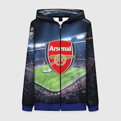 Толстовка на молнии женская FC Arsenal, цвет: 3D-синий