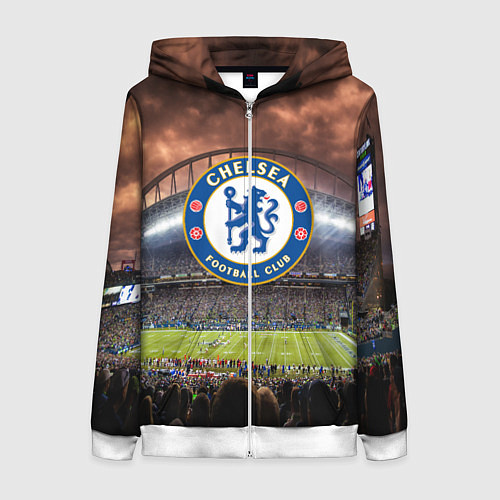 Женская толстовка на молнии FC Chelsea / 3D-Белый – фото 1