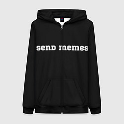 Толстовка на молнии женская Send Memes, цвет: 3D-черный