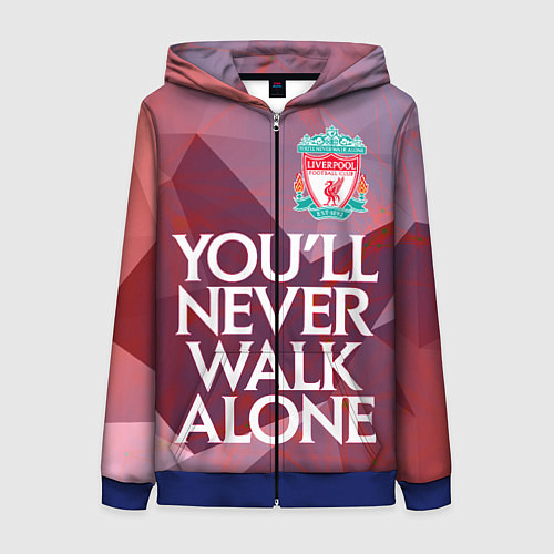Женская толстовка на молнии Ливерпуль / 3D-Синий – фото 1