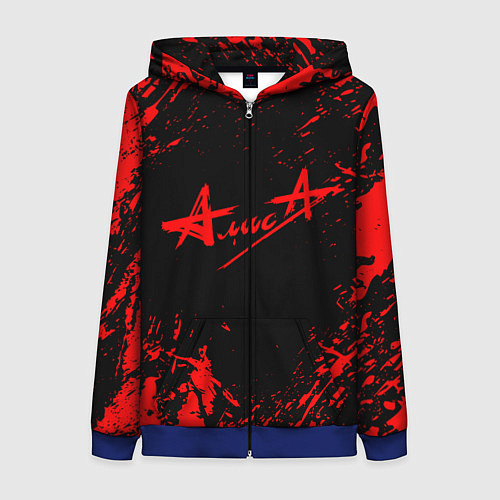 Женская толстовка на молнии АлисА / 3D-Синий – фото 1