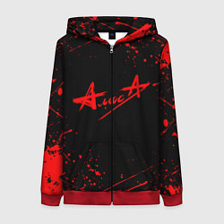 Толстовка на молнии женская АлисА, цвет: 3D-красный