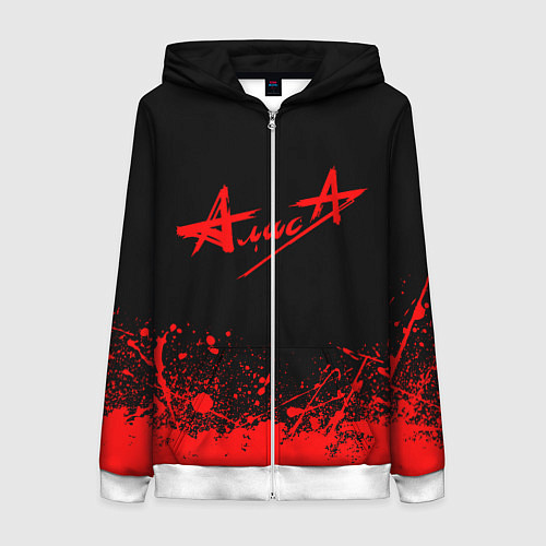 Женская толстовка на молнии АлисА / 3D-Белый – фото 1