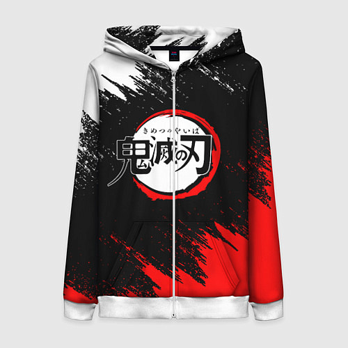 Женская толстовка на молнии KIMETSU NO YAIBA / 3D-Белый – фото 1