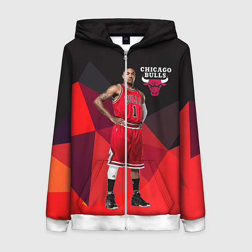 Женская толстовка на молнии Chicago Bulls / 3D-Белый – фото 1