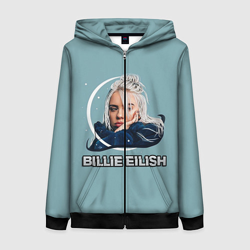 Женская толстовка на молнии BILLIE EILISH / 3D-Черный – фото 1