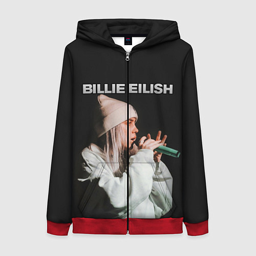 Женская толстовка на молнии BILLIE EILISH / 3D-Красный – фото 1