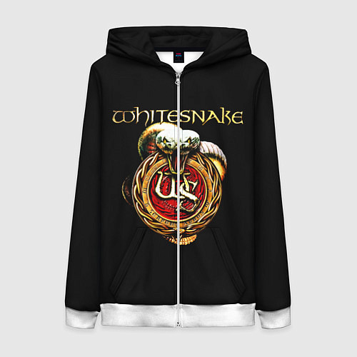Женская толстовка на молнии Whitesnake / 3D-Белый – фото 1
