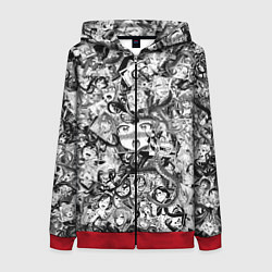 Женская толстовка на молнии Ахегао с щупальцами