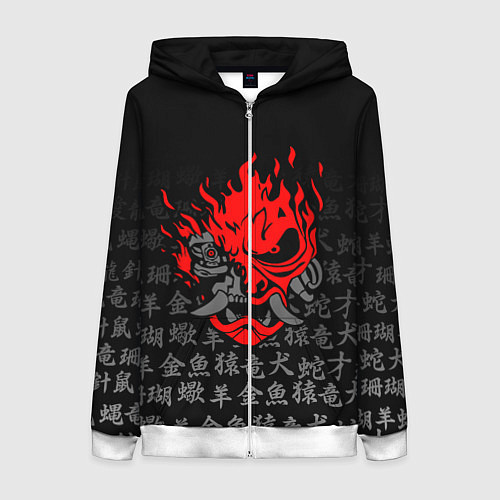 Женская толстовка на молнии CYBERPUNK 2077 KEANU REEVES / 3D-Белый – фото 1