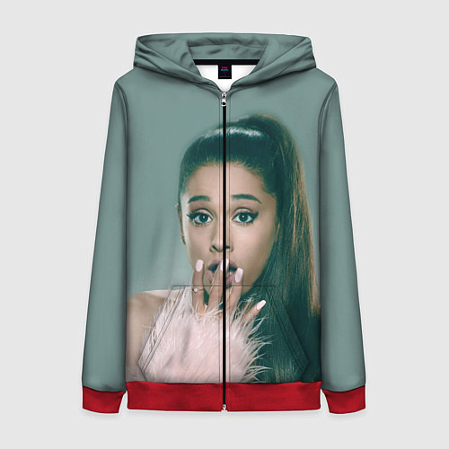 Женская толстовка на молнии Ariana Grande Ариана Гранде / 3D-Красный – фото 1