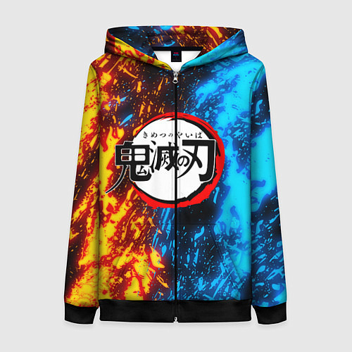 Женская толстовка на молнии KIMETSU NO YAIBA / 3D-Черный – фото 1