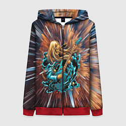 Толстовка на молнии женская ROCK GIRL, цвет: 3D-красный