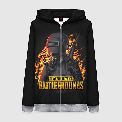 Женская толстовка на молнии PUBG / 3D-Меланж – фото 1