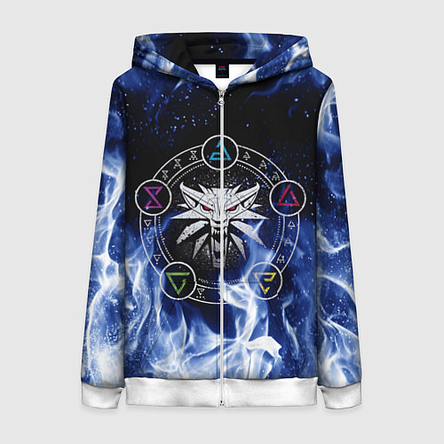 Женская толстовка на молнии ВЕДЬМАК / 3D-Белый – фото 1