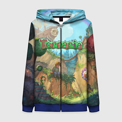 Толстовка на молнии женская Terraria, цвет: 3D-синий