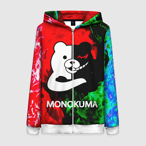 Женская толстовка на молнии MONOKUMA / 3D-Белый – фото 1