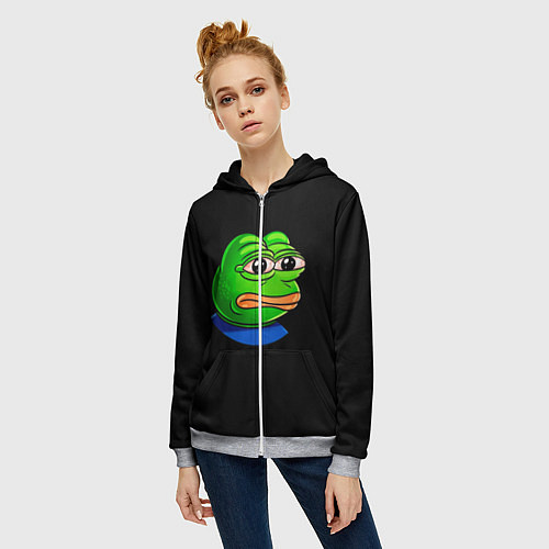 Женская толстовка на молнии Frog / 3D-Меланж – фото 3