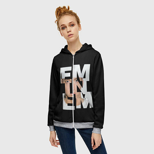 Женская толстовка на молнии Eminem / 3D-Меланж – фото 3