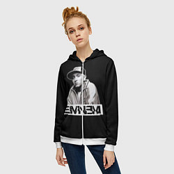 Толстовка на молнии женская Eminem, цвет: 3D-белый — фото 2