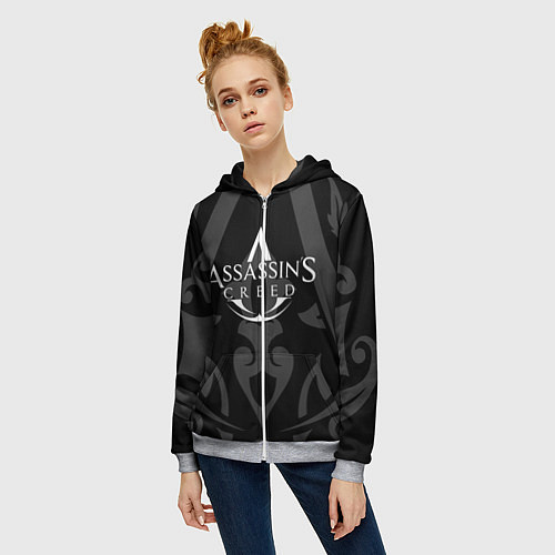 Женская толстовка на молнии Assassin’s Creed / 3D-Меланж – фото 3