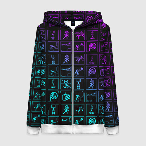 Женская толстовка на молнии PORTAL / 3D-Белый – фото 1