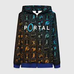 Толстовка на молнии женская PORTAL, цвет: 3D-синий