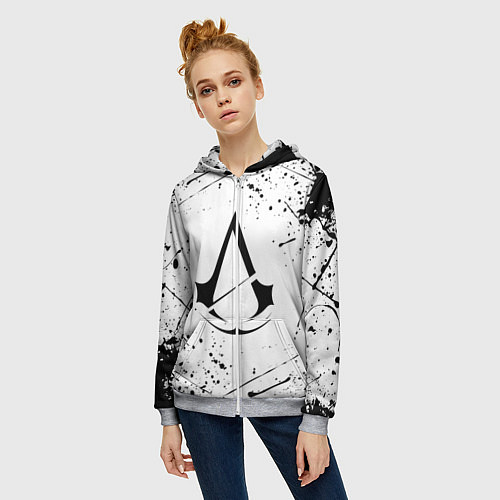 Женская толстовка на молнии ASSASSINS CREED / 3D-Меланж – фото 3