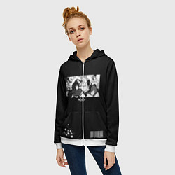 Толстовка на молнии женская ??6 спина, цвет: 3D-белый — фото 2